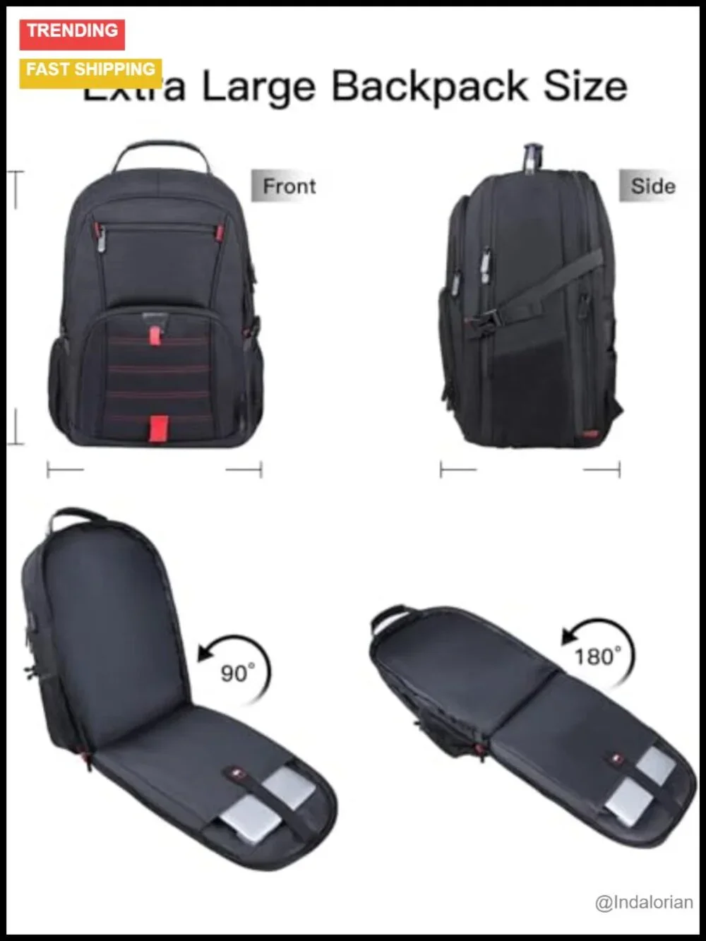Extra Large 55L Travel Laptop Backpack, Anti Theft Water Resistant, TSA Airline
